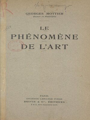 cover image of Le phénomène de l'art